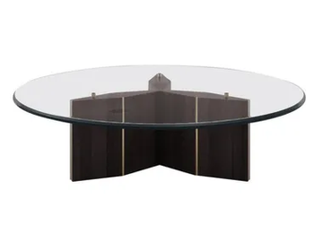 LORCA - Round low tempered glass coffee table for living room by Casa Magna - view 2